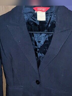 Vintage Espirit Fitted Black Stretch Blazer